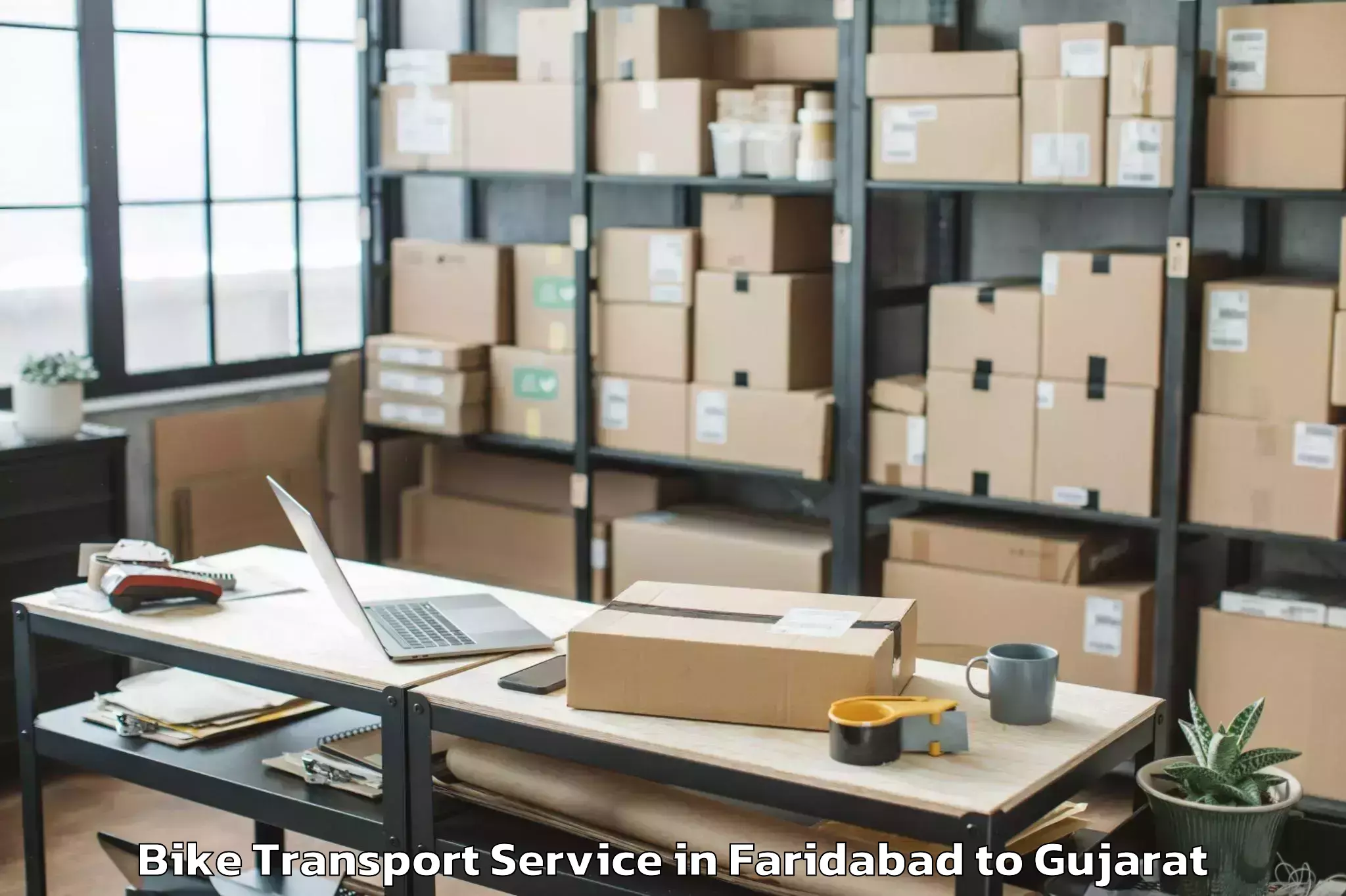 Book Faridabad to Palanpur Bike Transport Online